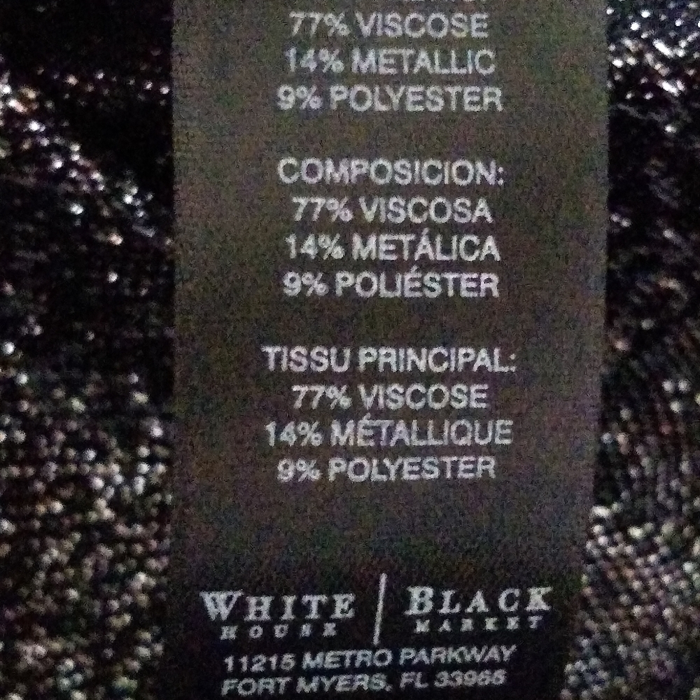 New 🎀 WHBM paisley dark grey metallic lurex ombre jacquard - Picture 4 of 7